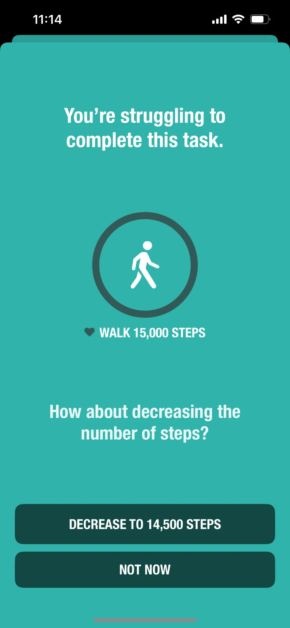 Pantalla de Streaks para establecer una meta más realista